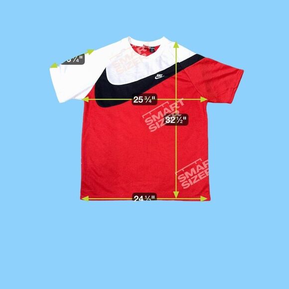 Nike Big Swoosh Mens 3XL Red White Streetwear T-Shirt Black Swoosh Logo Vintage - Picture 5 of 5